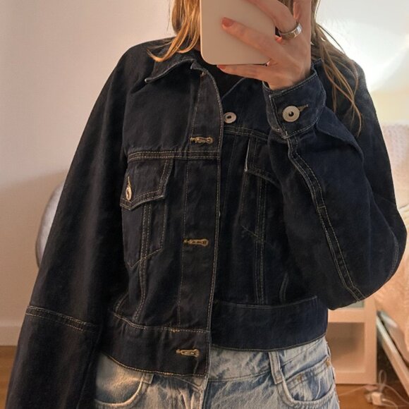 Bershka dark denim cropped jacket - Picture 3 of 3